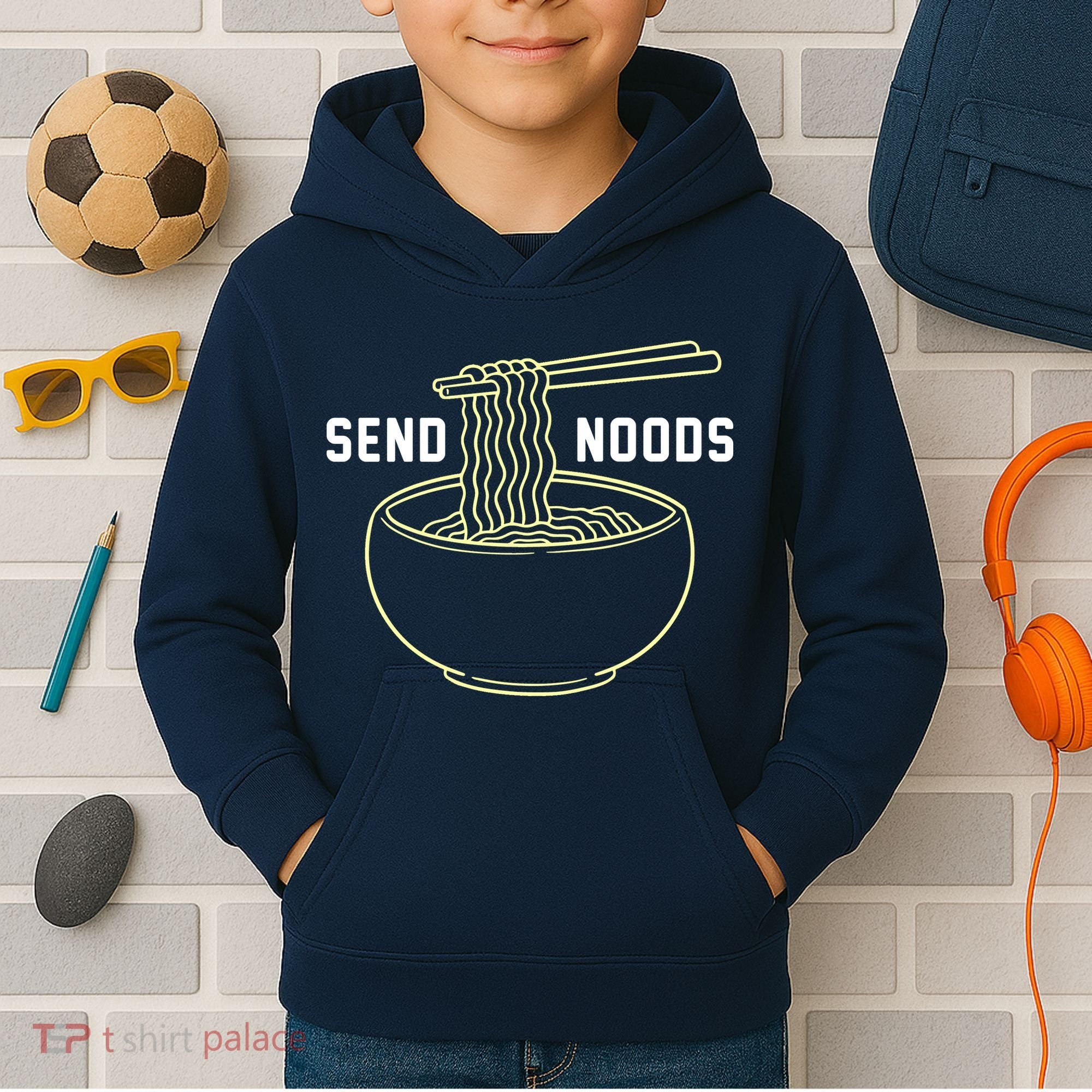 Send Noodles Funny Bowl Of Noodles Kids Hoodie