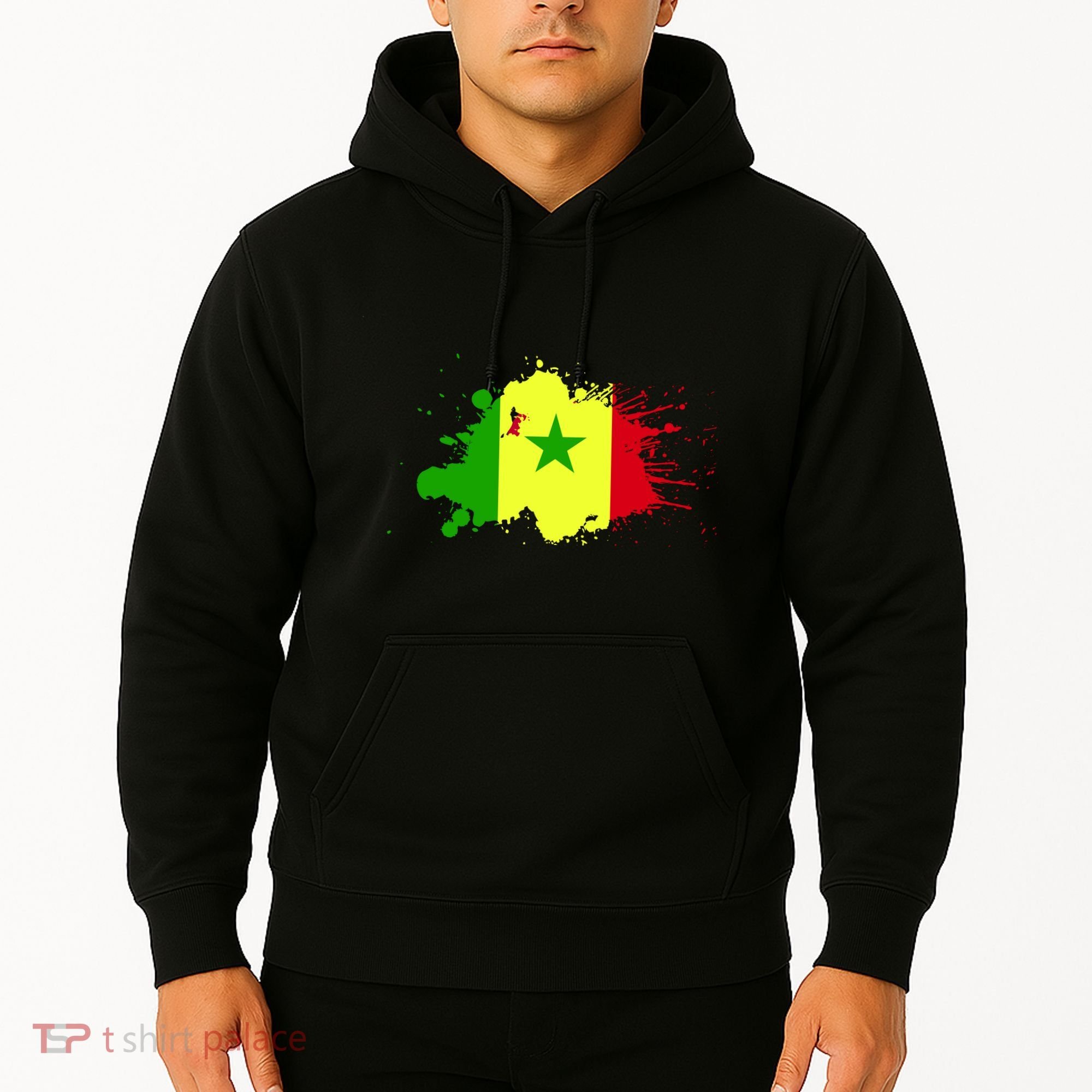Senegal Flag Grunge Hoodie