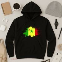 Senegal Flag Grunge Hoodie thumb 3