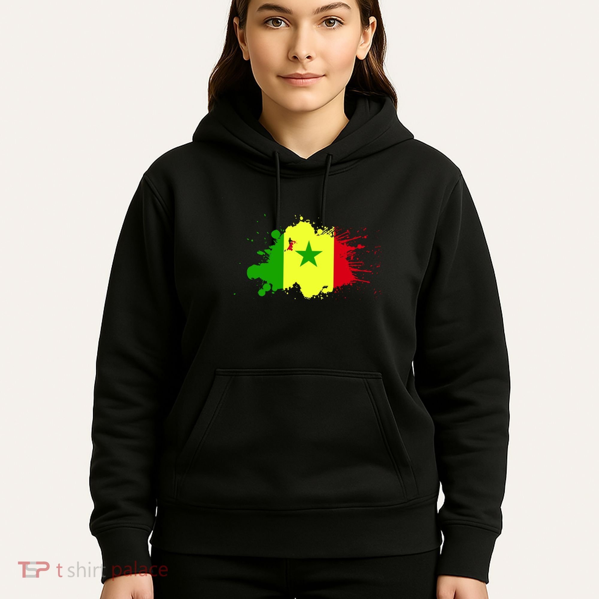 Senegal Flag Grunge Hoodie