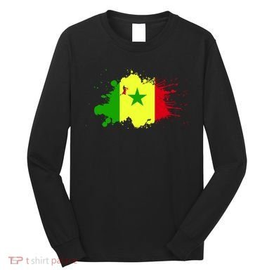 Senegal Flag Grunge Long Sleeve Shirt