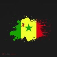 Senegal Flag Grunge Button thumb 1