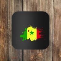 Senegal Flag Grunge Coaster thumb 0