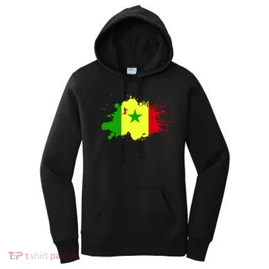 Senegal Flag Grunge Women's Hoodie