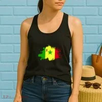 Senegal Flag Grunge Women's Tank Top thumb 2