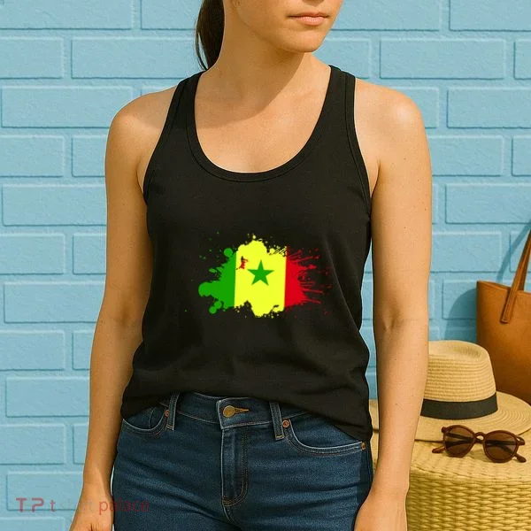 Senegal Flag Grunge Women's Tank Top