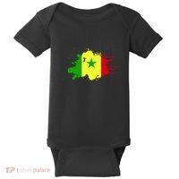 Senegal Flag Grunge Baby Bodysuit thumb 0