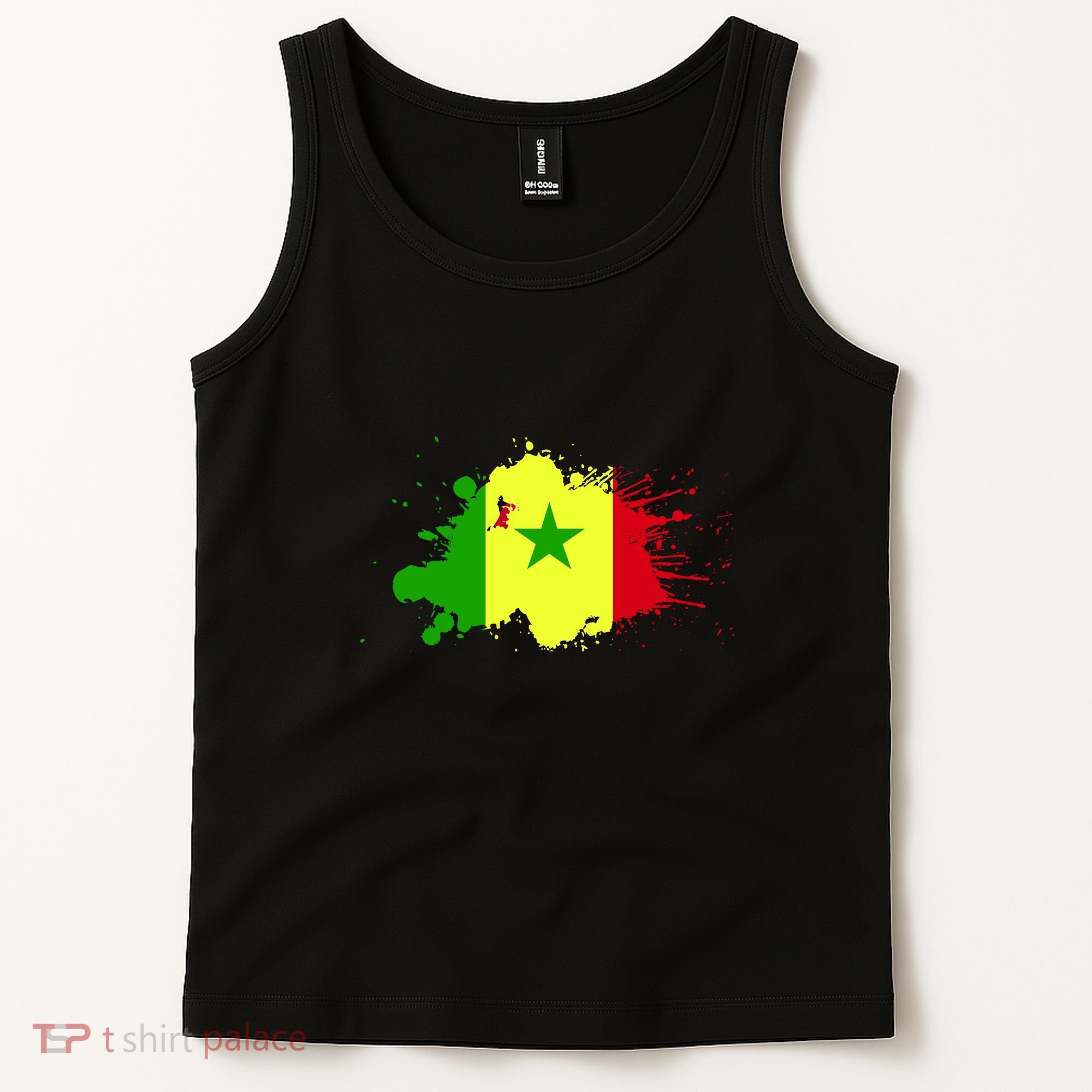 Senegal Flag Grunge Tank Top