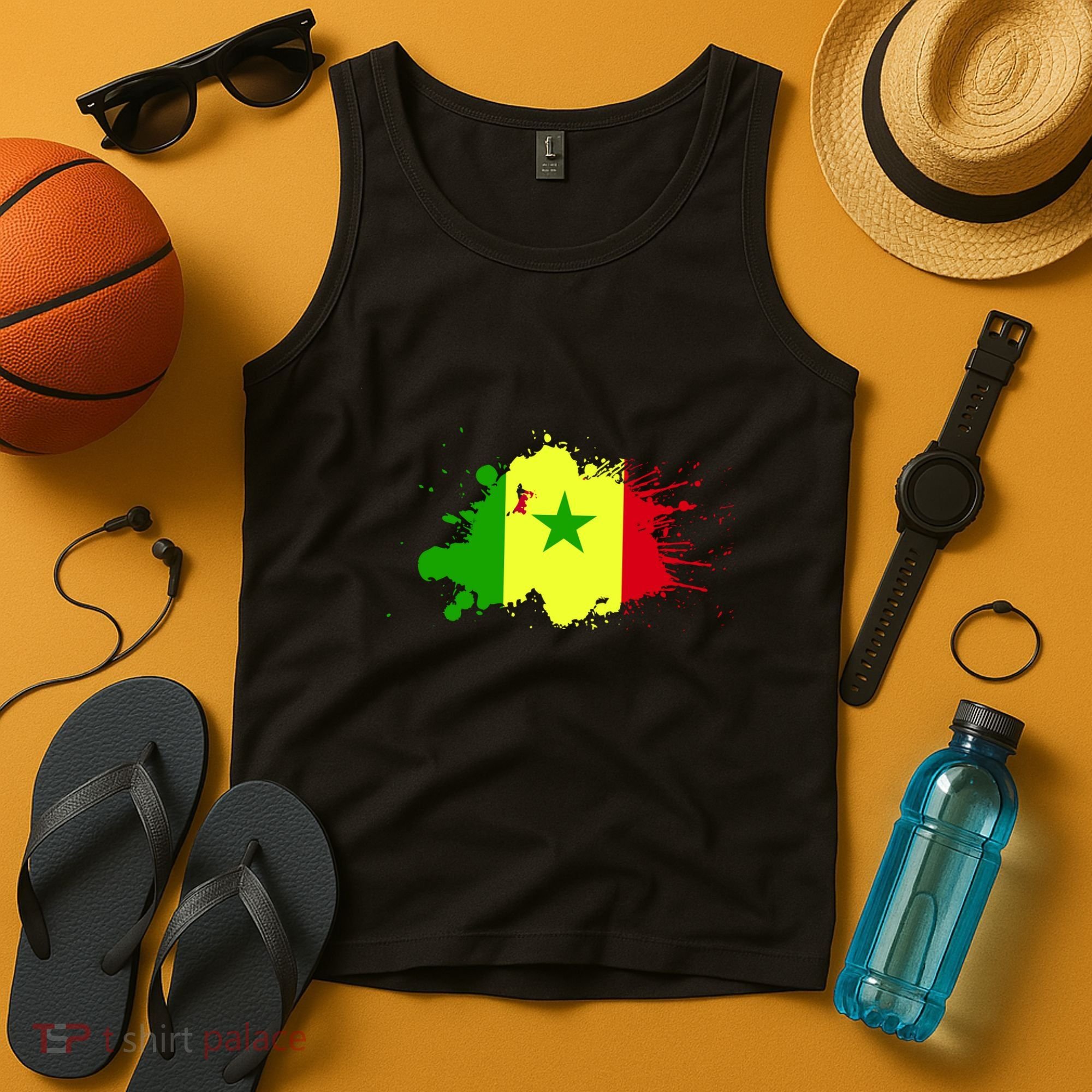 Senegal Flag Grunge Tank Top