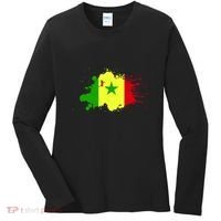 Senegal Flag Grunge Women's Long Sleeve Shirt thumb 0