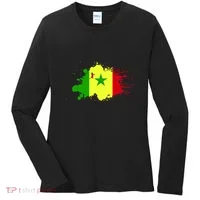 Senegal Flag Grunge Women's Long Sleeve Shirt thumb 0