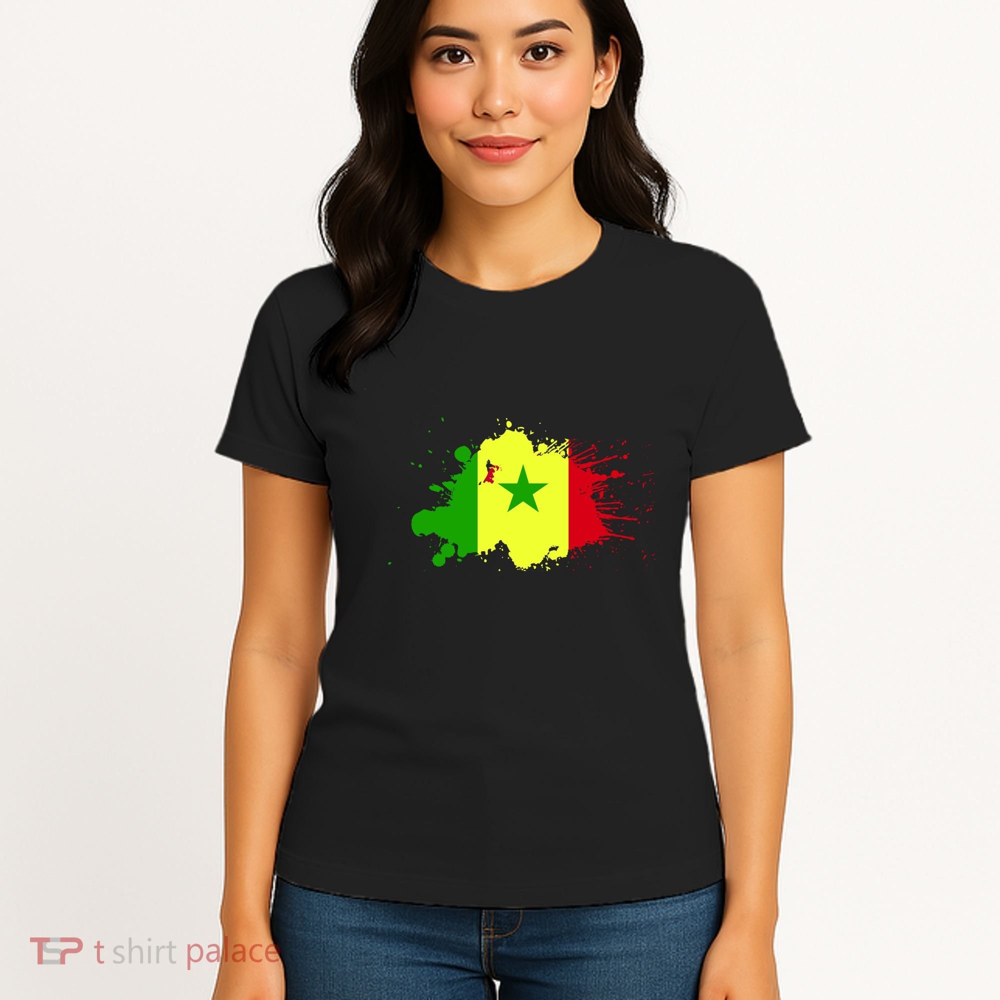 Senegal Flag Grunge Women's T-Shirt
