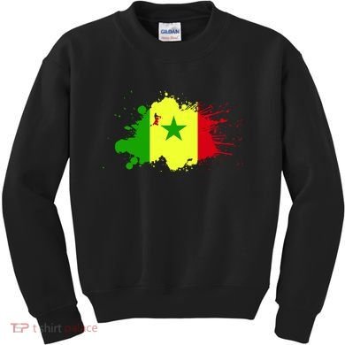 Senegal Flag Grunge Kids Sweatshirt