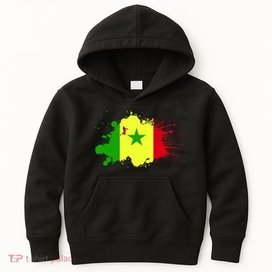 Senegal Flag Grunge Kids Hoodie
