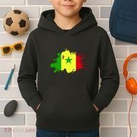 Senegal Flag Grunge Kids Hoodie thumb 2