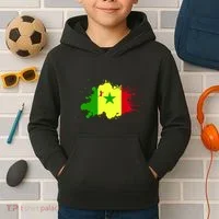 Senegal Flag Grunge Kids Hoodie thumb 2