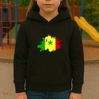 Senegal Flag Grunge Kids Hoodie thumb 3