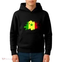 Senegal Flag Grunge Kids Hoodie thumb 4