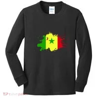 Senegal Flag Grunge Kids Long Sleeve Shirt thumb 0
