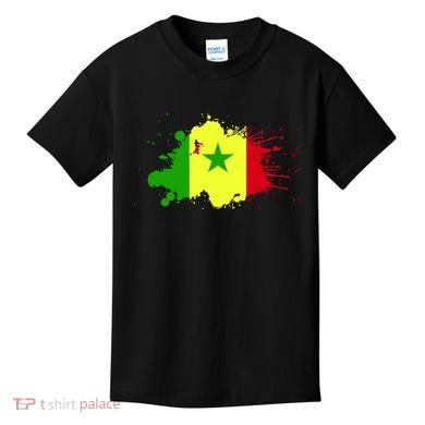 Senegal Flag Grunge Kids T-Shirt
