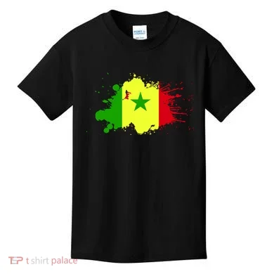 Senegal Flag Grunge Kids T-Shirt