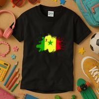 Senegal Flag Grunge Kids T-Shirt thumb 3