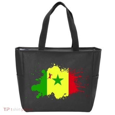 Senegal Flag Grunge Tote Bag