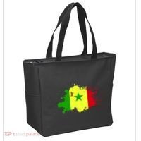 Senegal Flag Grunge Tote Bag thumb 2