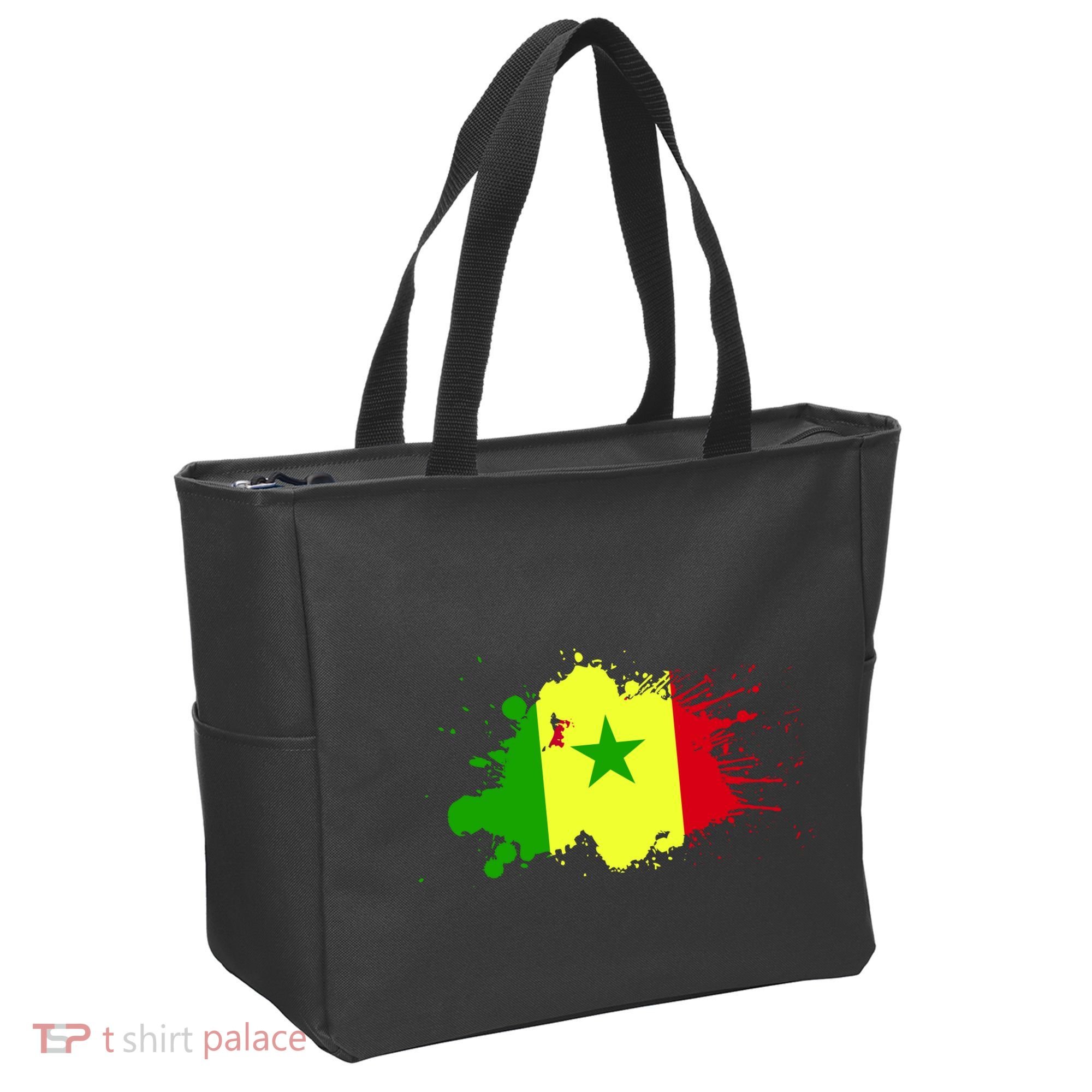 Senegal Flag Grunge Tote Bag