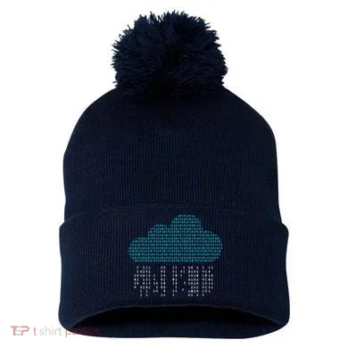 Software Engineer Programming Computer Developer Coder Pom Pom 12in Knit Beanie