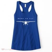 Single Engine Prop Airplane Meaningful Gift Born To Fly Gift Women's Tank Top thumb 0