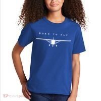 Single Engine Prop Airplane Meaningful Gift Born To Fly Gift Kids T-Shirt thumb 2