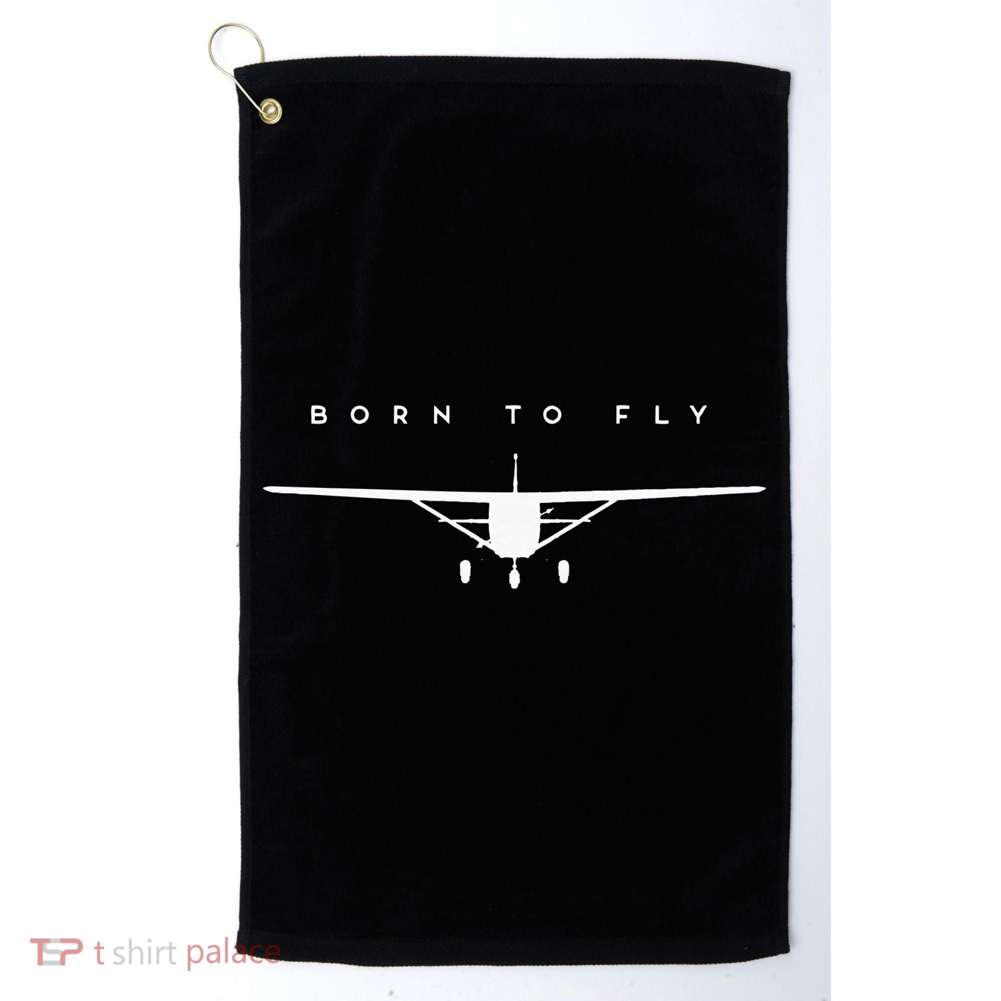 Single Engine Prop Airplane Born to Fly Golf Towel