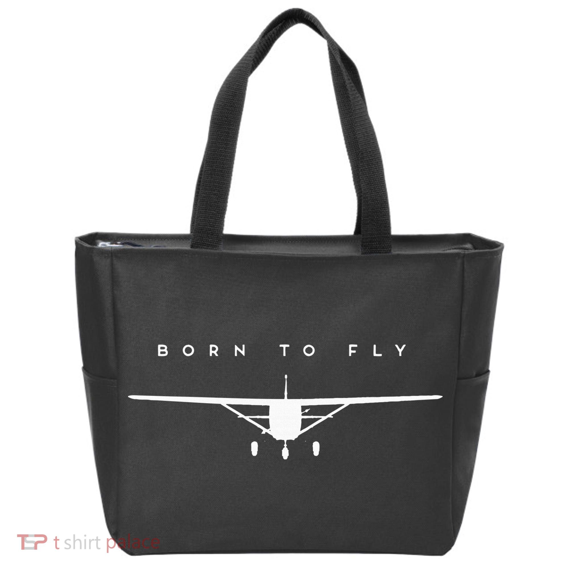 Single Engine Prop Airplane Born to Fly Tote Bag