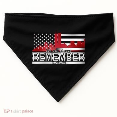 September 11th We Will Always Remember 9-11-01 USA-Made Doggie Bandana