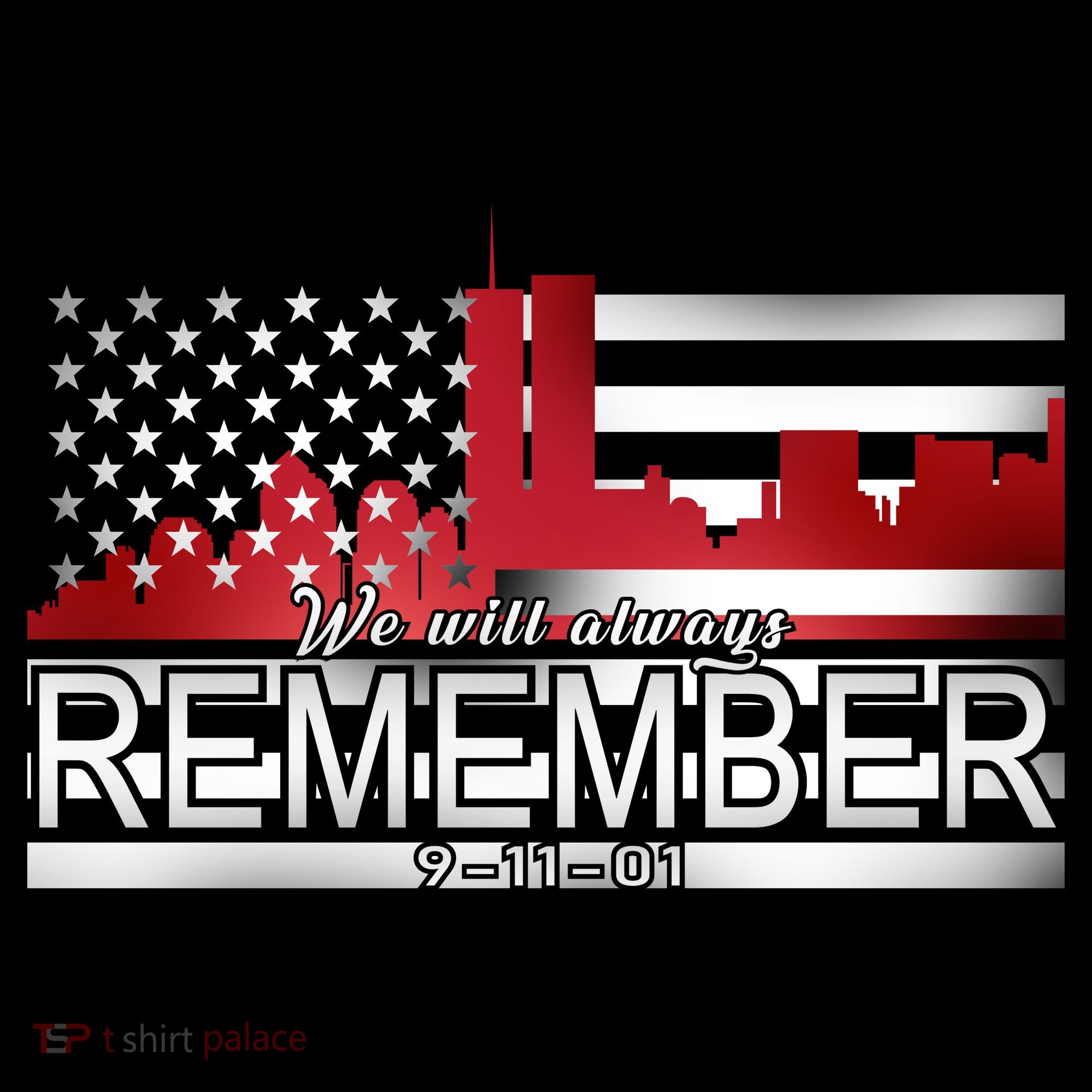 September 11th We Will Always Remember 9-11-01 USA-Made Doggie Bandana