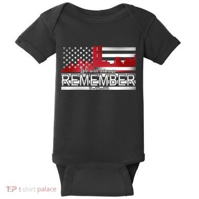 September 11th We Will Always Remember 9-11-01 Baby Bodysuit