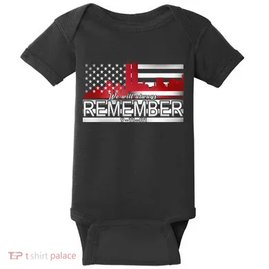 September 11th We Will Always Remember 9-11-01 Baby Bodysuit