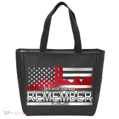 September 11th We Will Always Remember 9-11-01 Tote Bag