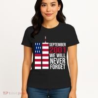 September 2001 We Will Never Forgot 20Th Anniversary 9-11 Women's T-Shirt thumb 4