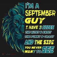 September Birthday Guy Has 3 Sides Sweet Funny Crazy  Button thumb 1