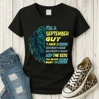 September Birthday Guy Has 3 Sides Sweet Funny Crazy  Women's T-Shirt thumb 3