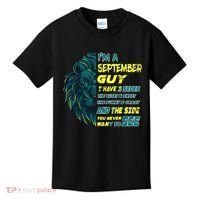 September Birthday Guy Has 3 Sides Sweet Funny Crazy  Kids T-Shirt thumb 0
