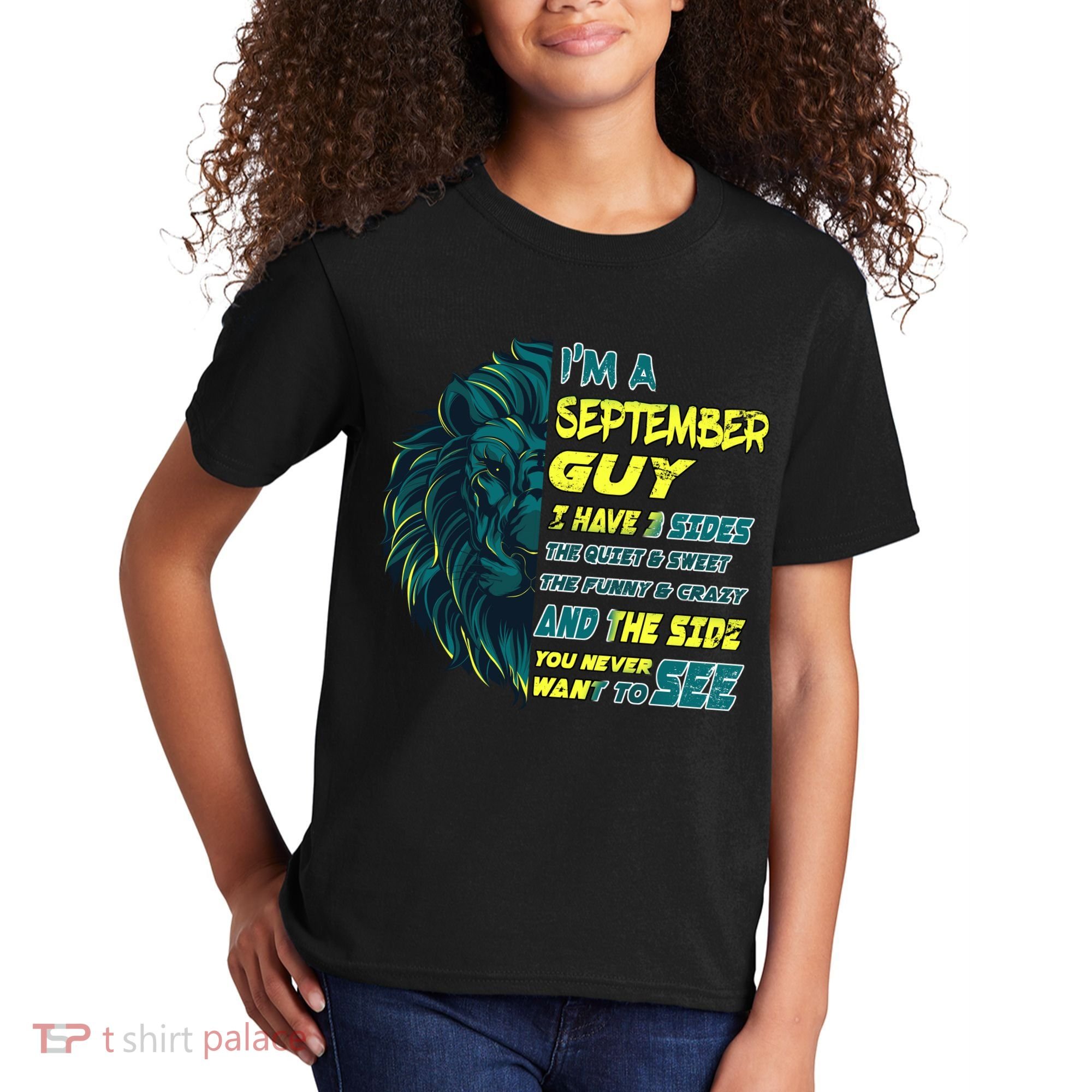 September Birthday Guy Has 3 Sides Sweet Funny Crazy  Kids T-Shirt