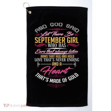 September Girl Always Listens Golf Towel