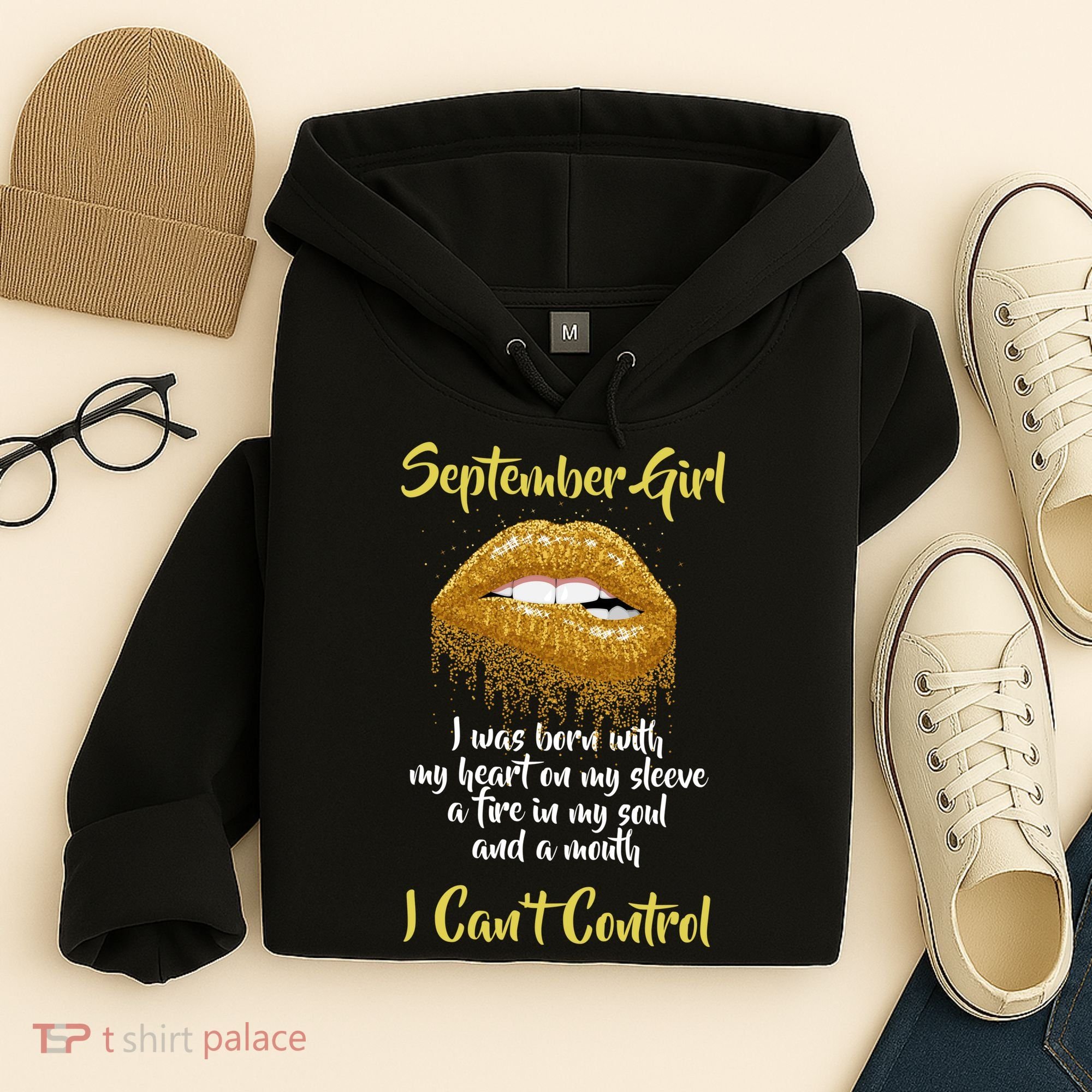 September Girl Born With Fire In My Soul Hoodie