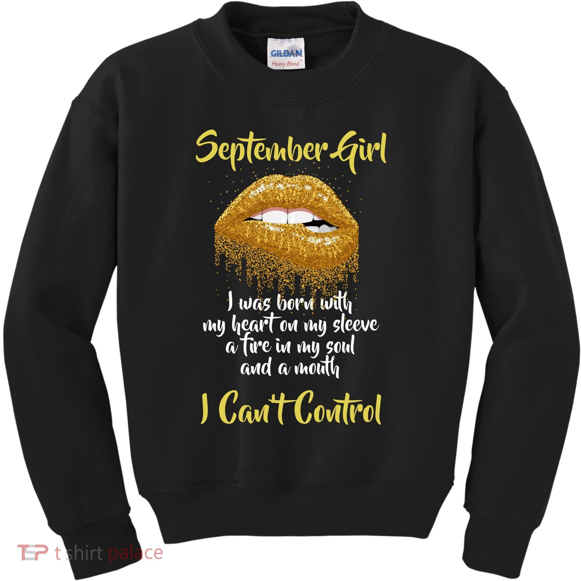 September Girl Born With Fire In My Soul Kids Sweatshirt