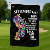 September Girl Paisley Butterfly Golf Towel thumb 1
