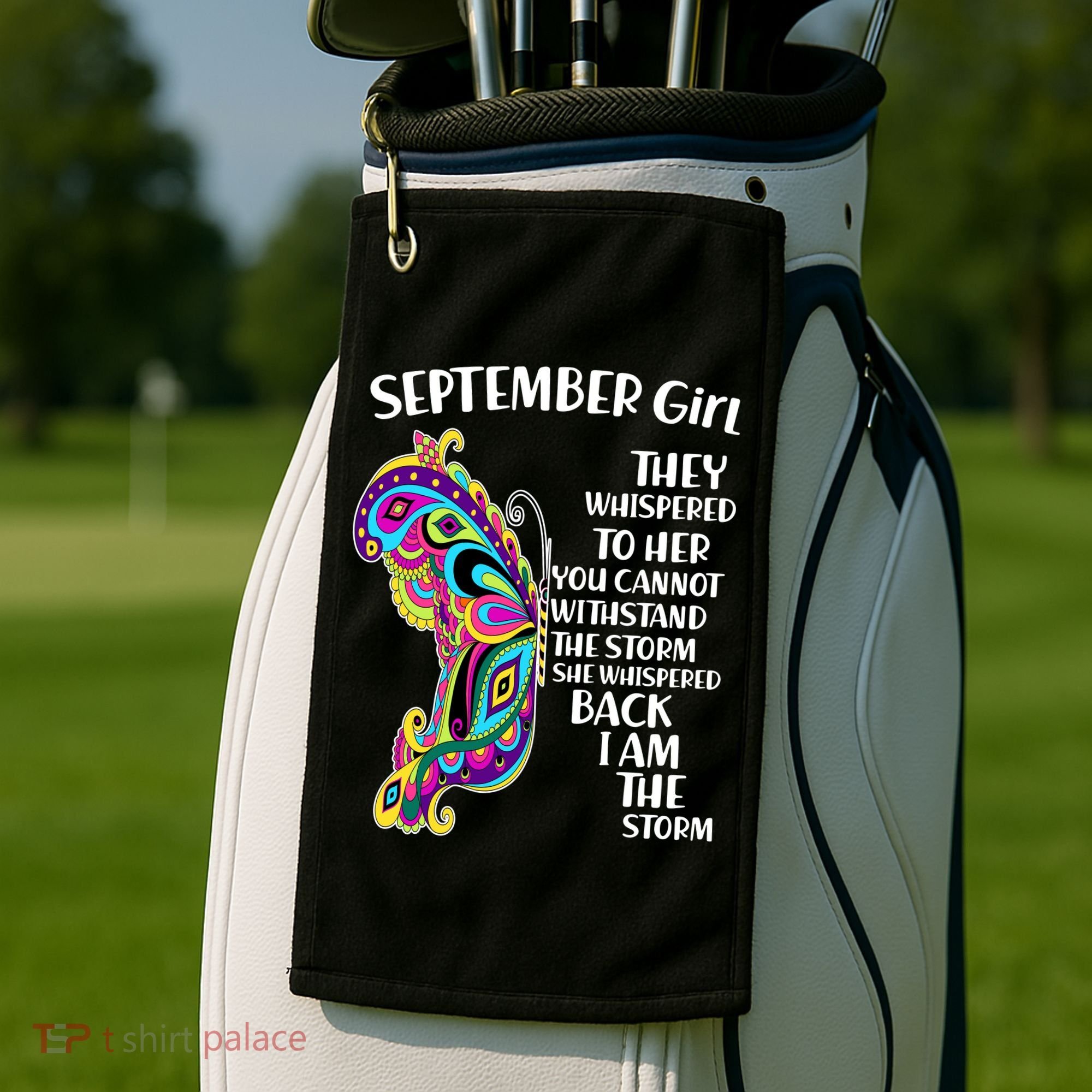 September Girl Paisley Butterfly Golf Towel