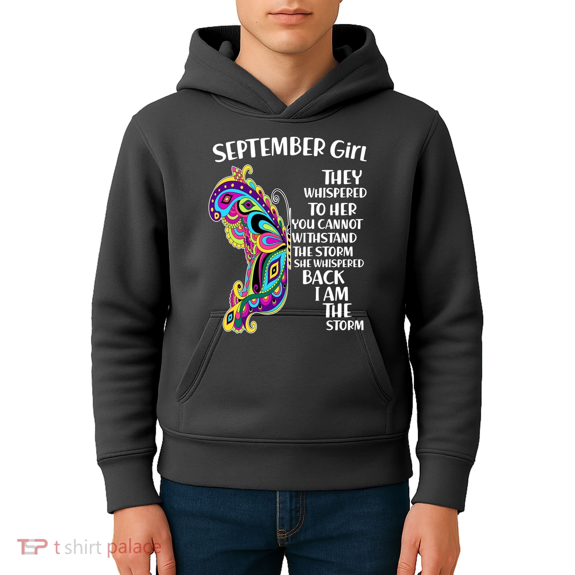 September Girl Paisley Butterfly Kids Hoodie